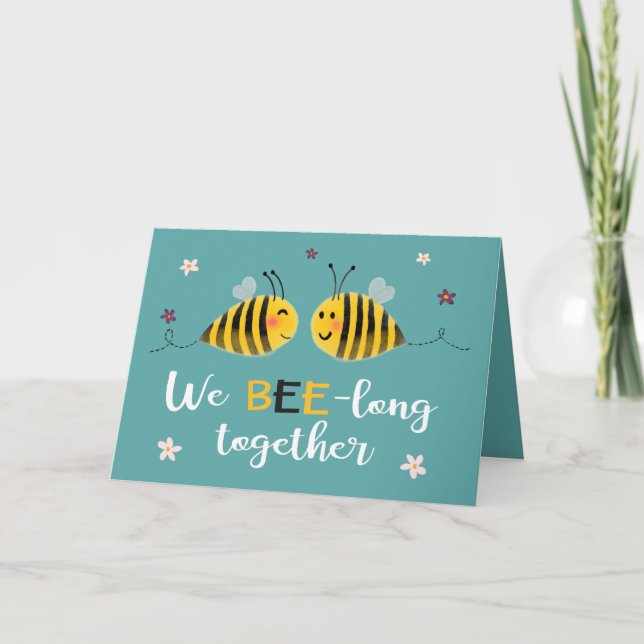 Carte Nous BEE long avec les abeilles et les fleurs Vale (Devant)