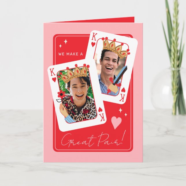 Carte Nous faisons une grande paire homo photo valentine (Devant)