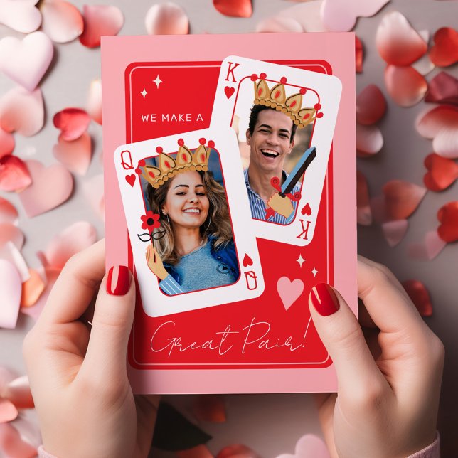 Carte Nous faisons une super paire de Saint-Valentin ave (We make a great pair custom photo valentines day card)