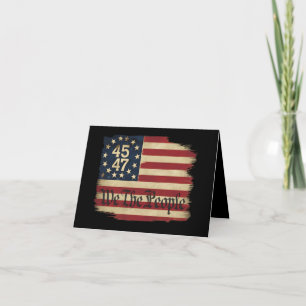 Carte Nous Le Peuple Trump 45 47 Déchiré Drapeau Vintage