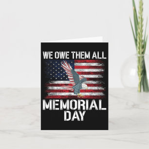 Carte Nous leur devons tous le jour du Memorial Day du d