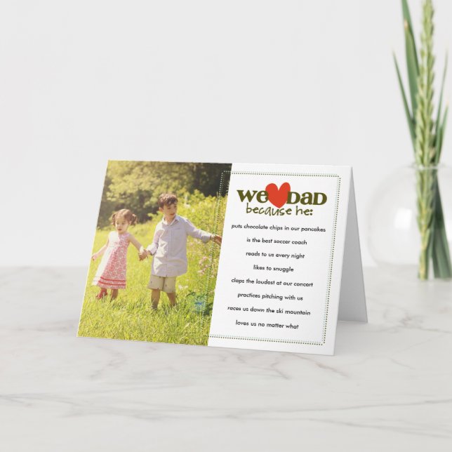 Carte Nous papa de coeur puisque… (Devant)