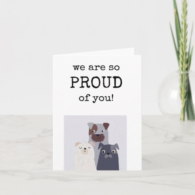 Carte Nous sommes fiers de vous, Animaux de compag (Devant)