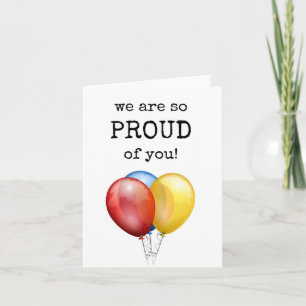 Carte Nous sommes si fiers de vous, Ballons