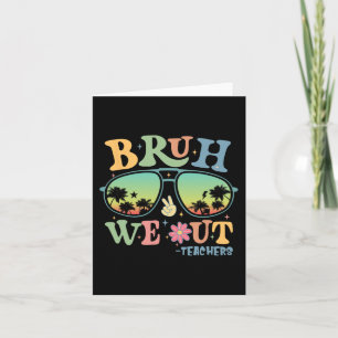Carte Nous Sortons Enseignants Super Retro Joyeux Dernie