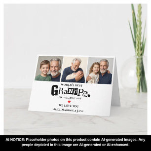 Carte Nous vous aimons Meilleur Grand-Père du Monde Phot