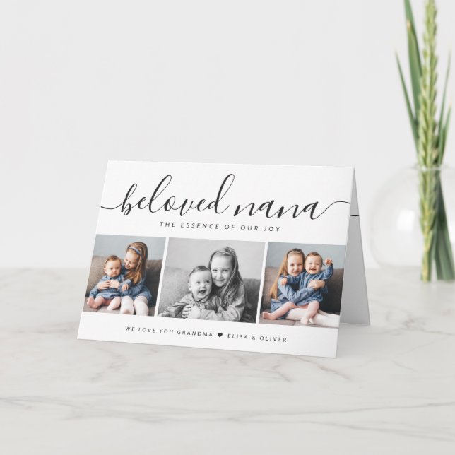 Carte Nous vous aimons Nana Black & White Photo Fête des (Devant)