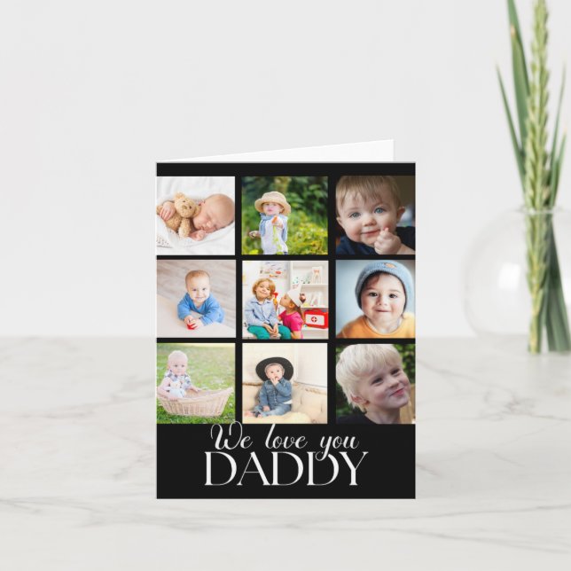 Carte Nous vous aimons Papa Beau Collage 9 Photos  (Devant)