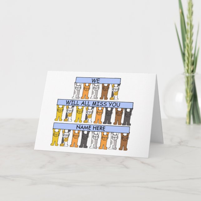 Carte Nous Vous Manquerons Tous Chats Caricaturaux (Devant)