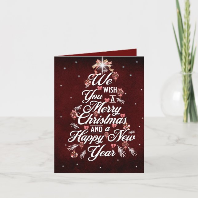 Carte Nous Vous Souhaitons Un Joyeux Arbre De Noël Bourg (Devant)