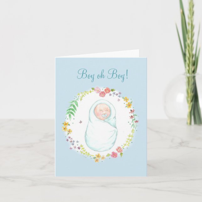 Carte Nouveau Baby Boy Note Card (Devant)