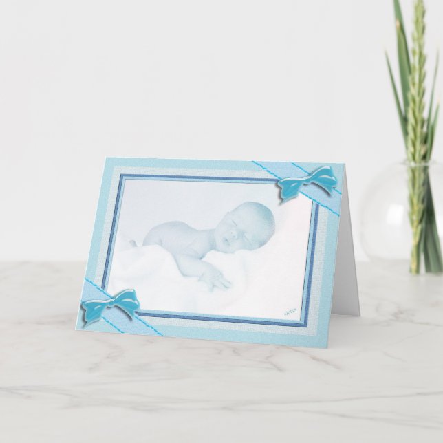 Carte nouveau bébé, bébé garçon félicitations (Devant)