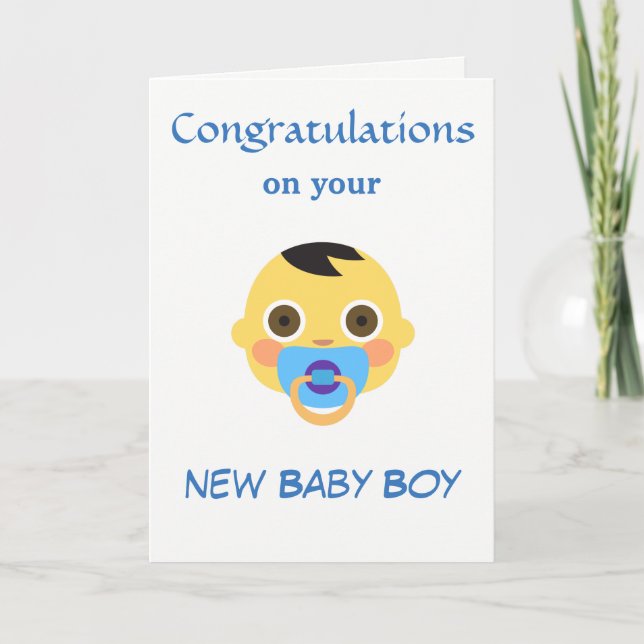 Carte Nouveau bébé, Emoji. (Devant)