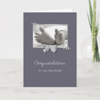 Nouveau bébé Félicitations Pieds bébé avec ruban