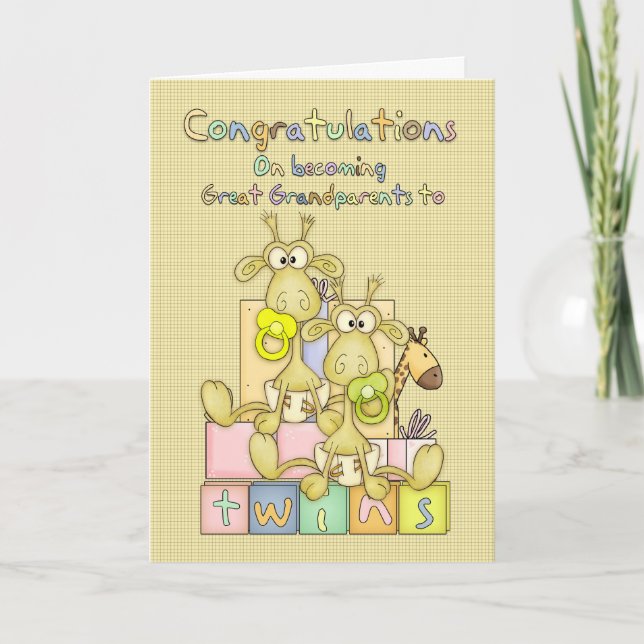 Carte Nouveau Bébé Félicitations Pour Grands-Parents - (Devant)