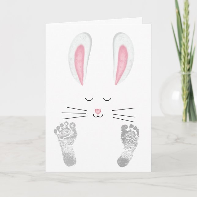 Carte Nouveau bébé fille lapin (Devant)