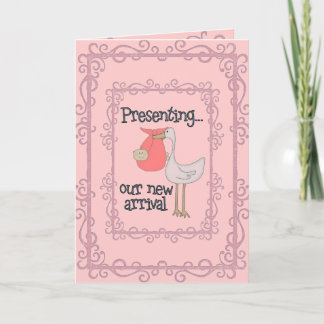 Carte Nouveau Bébé Fille Notre Nouvelle Arrivée An