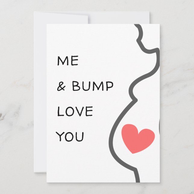 Carte Nouveau bébé/grossesse Moi et mon ventre t'aimons  (Devant)