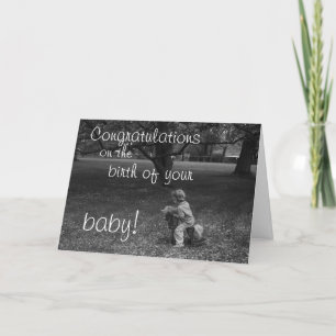 Carte Nouveau bébé, noir et blanc