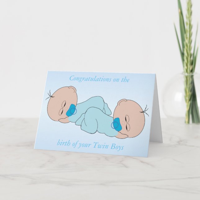 Carte Nouveau Born Twin Boys (Devant)