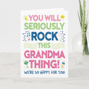 Carte Nouveau Grandma Félicitations, Vous allez Rock Thi