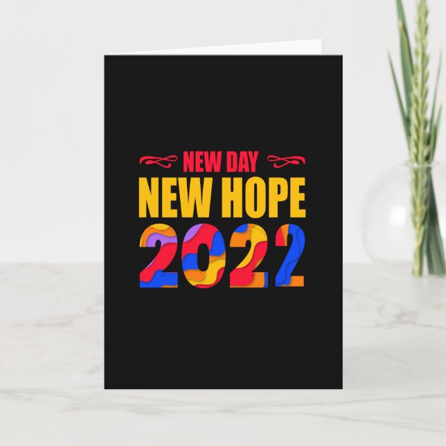 Carte Nouveau Jour Nouvel Espoir 2022-bonne année-drole (Devant)