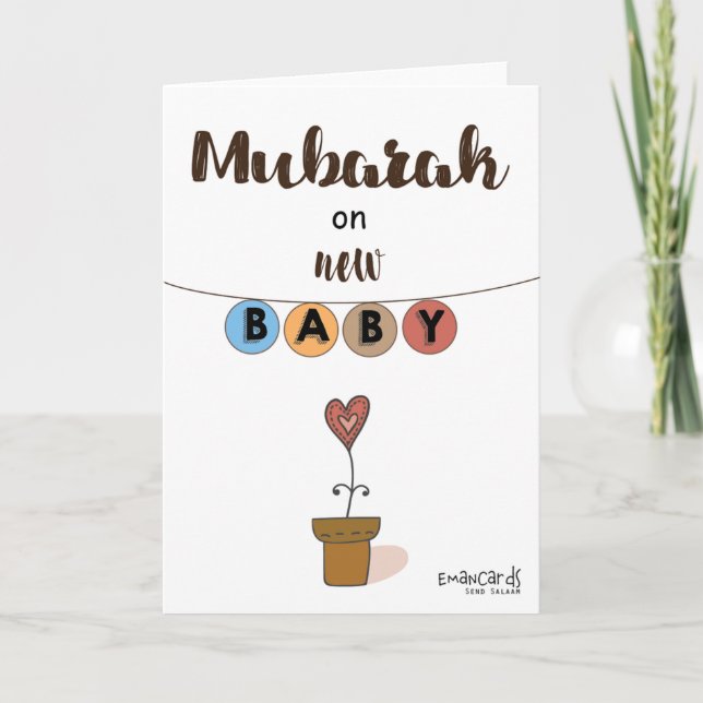 Carte Nouveau-né - Plante de bébé mignonne (Devant)