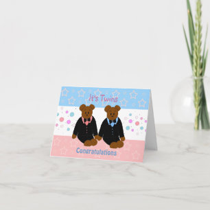 Carte Nouveaux bébés jumeaux