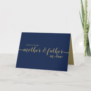 Carte Nouveaux Parents Or Navy Minimal Mère Père