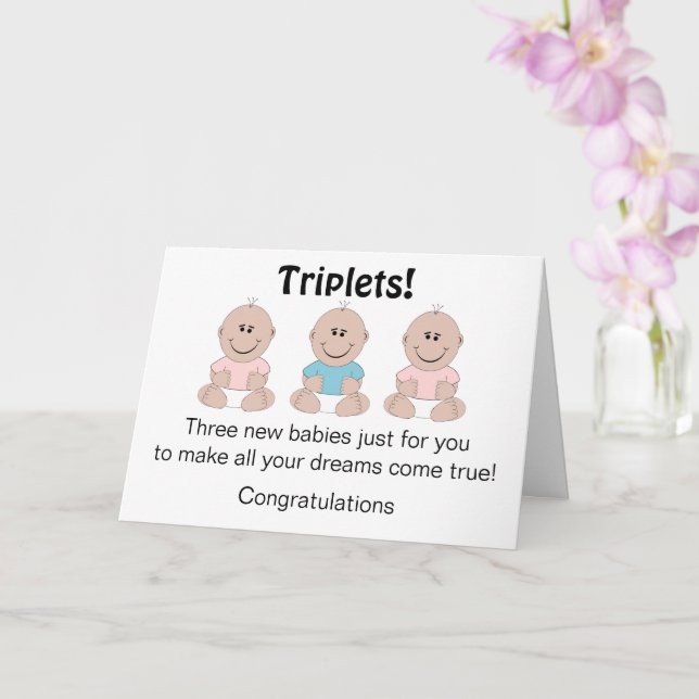 Carte Nouveaux Triplets nés (Orchidée)