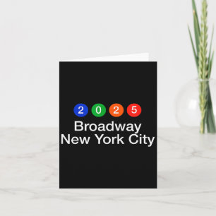 Carte Nouvel An de style métro de New York 2025 Broadway