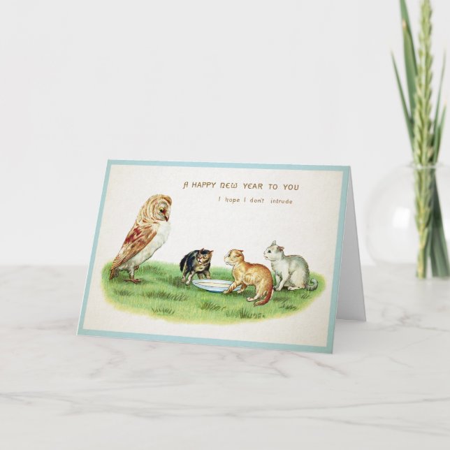 Carte Nouvel An Frog vintage (Devant)