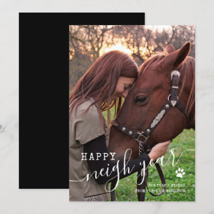 Carte Nouvel An Horse Photo Holiday