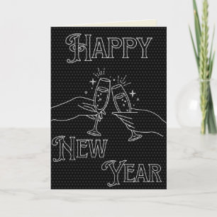 Carte Nouvel An Noir & Blanc