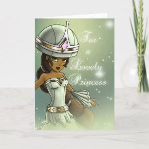 Carte Nouvel anniversaire de la mignonne princesse noire