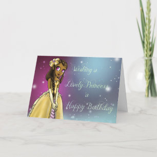 Carte Nouvel anniversaire de la princesse africaine amér