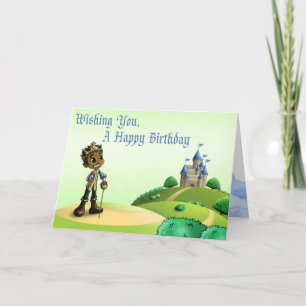 Carte Nouvel anniversaire du mignon afro-américain Princ
