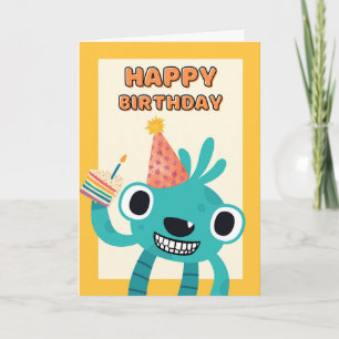 Carte Nouvel anniversaire mignon pour enfant souriant Cr
