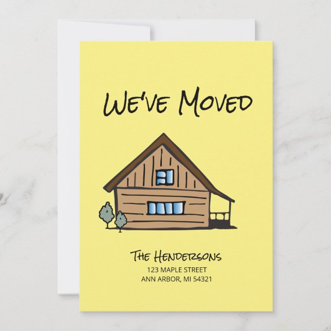 Carte Nouvelle adresse que nous avons déplacée Faire-par (Devant)