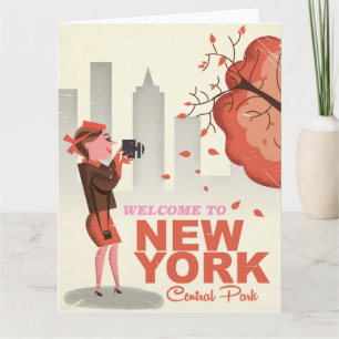 Carte Nouvelle affiche de voyage vintage de Central Park