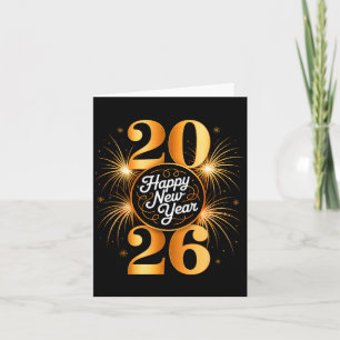 Carte Nouvelle Année 2026 Feux d'Artifice Bonne Année 20