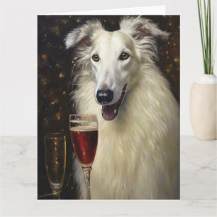 Carte Nouvelle Année Borzoi