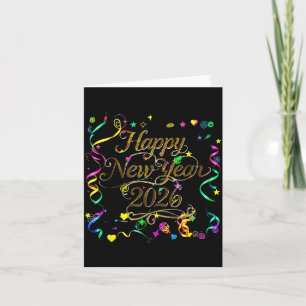 Carte Nouvelle année colorée 2026 célébration Tygraphie