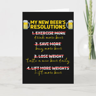 Carte Nouvelle année drôle bière Nouvelles résolutions d