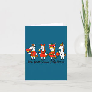 Carte Nouvelle Année Même Cheval Idiot Drôle Nouvel An L