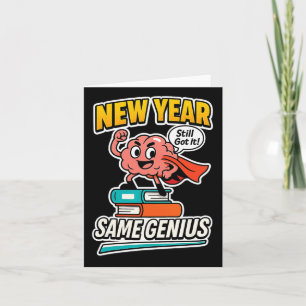 Carte Nouvelle Année Même Génie Confiant Retour à l'Écol