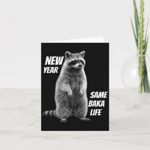 Carte Nouvelle année même vie de Baka Blague de raton la