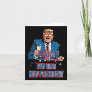 Carte Nouvelle Année Nouveau Président Drôle Trump 2025 
