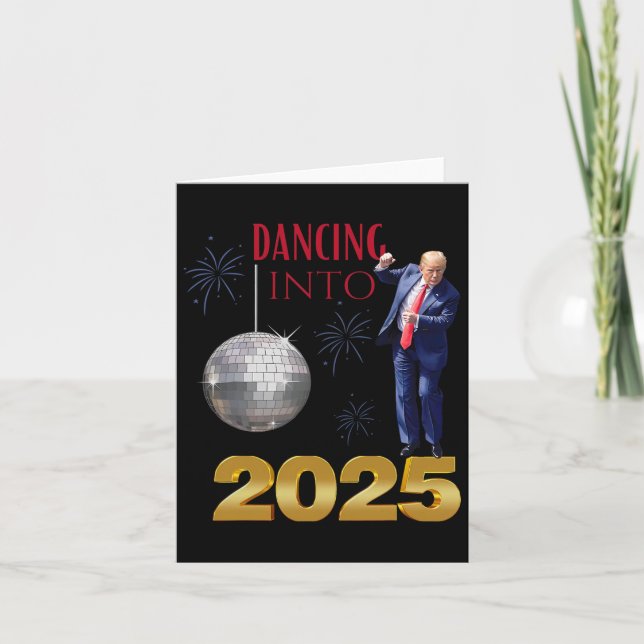 Carte Nouvelle année Trump Danse 2025 Méga Drôle Compte  (Devant)