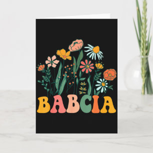 Carte Nouvelle Babcia Wildflower Premier Anniversaire & 